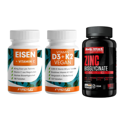 Immun-Set: ProFuel EISEN + ProFuel Vitamin + Body Attack Zink – alle enthaltenen Artikel