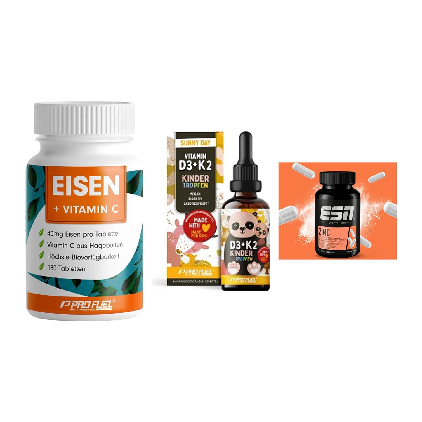 Immun-Set: ProFuel EISEN + ProFuel VITAMIN + ESN Zinc – alle enthaltenen Artikel
