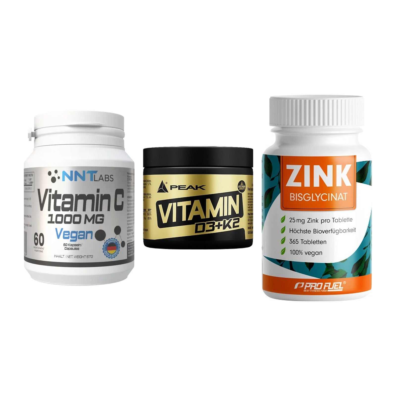 Immun-Set: NNT Vitamin C + Peak Vitamin + ProFuel Zink – alle enthaltenen Artikel