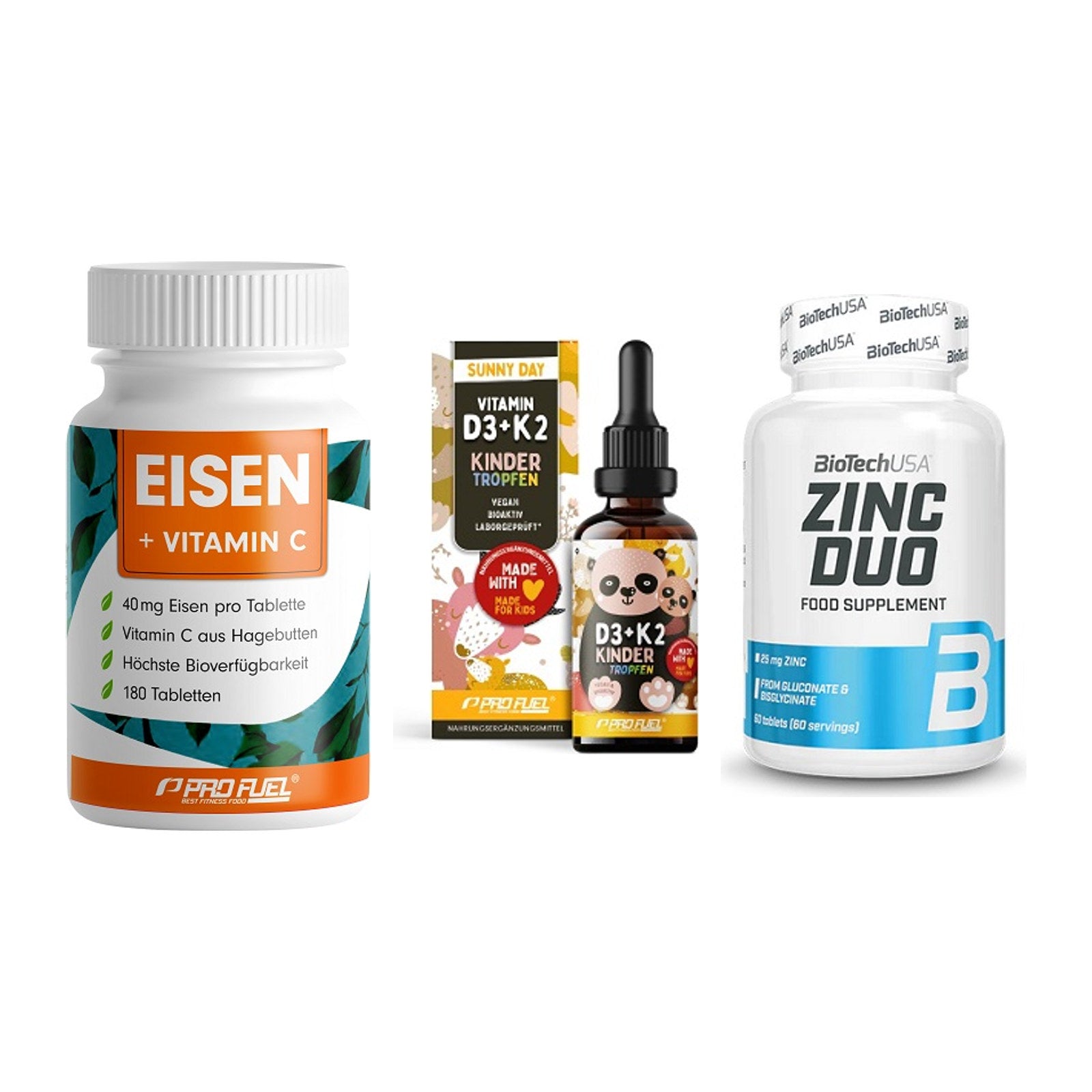 Immun-Set: ProFuel EISEN + ProFuel VITAMIN + BioTech Zinc Duo – alle enthaltenen Artikel