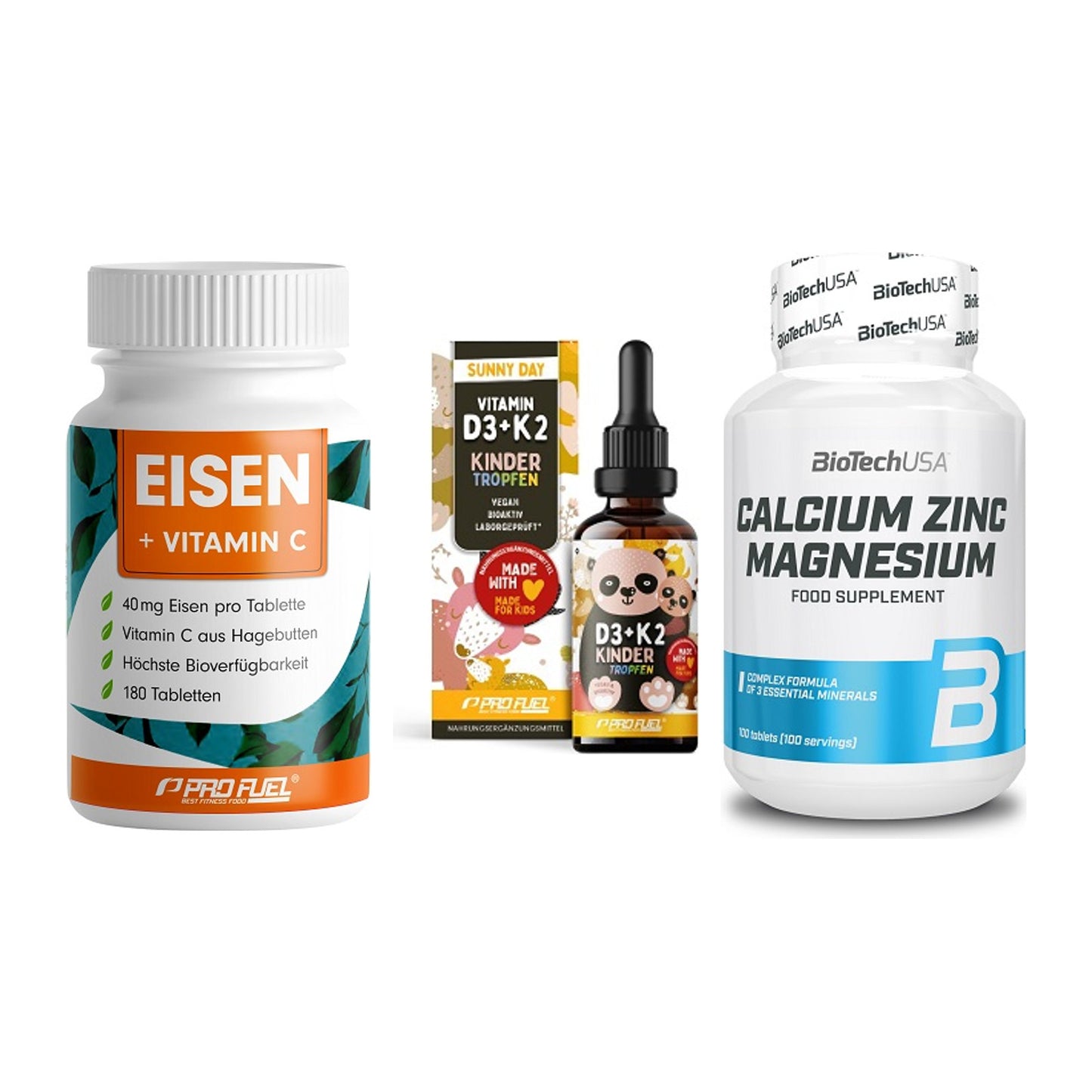 Immun-Set: ProFuel EISEN + ProFuel VITAMIN + BioTech Calcium – alle enthaltenen Artikel