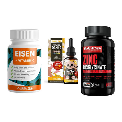 Immun-Set: ProFuel EISEN + ProFuel VITAMIN + Body Attack Zink – alle enthaltenen Artikel
