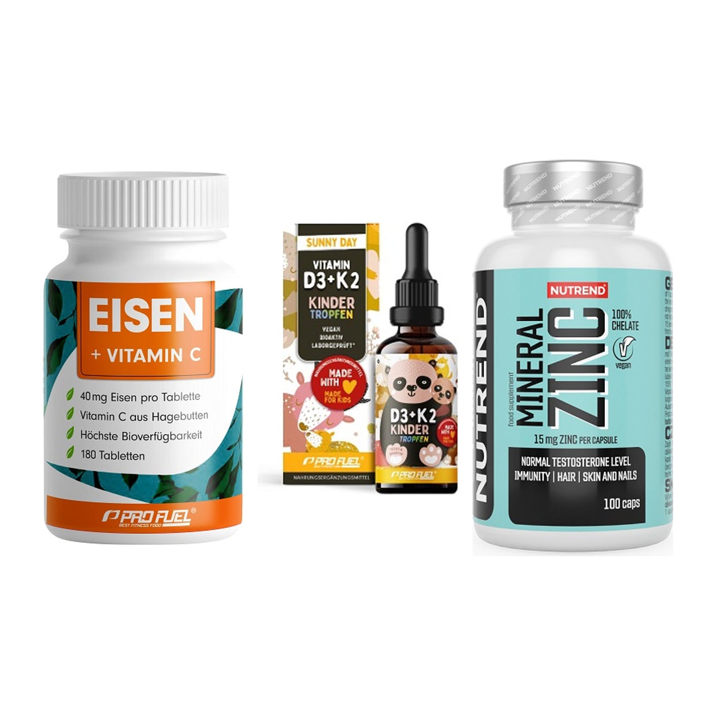 Immun-Set: ProFuel EISEN + ProFuel VITAMIN + Nutrend Zinc – alle enthaltenen Artikel