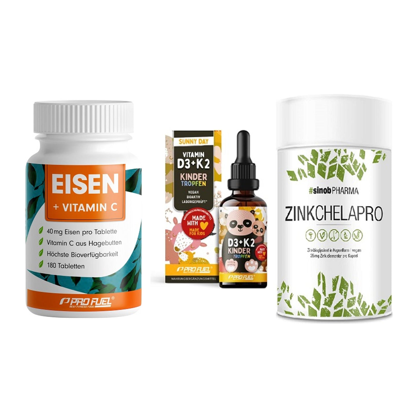 Immun-Set: ProFuel EISEN + ProFuel VITAMIN + Sinob Zink – alle enthaltenen Artikel