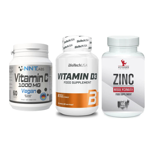 Immun-Set: NNT Vitamin C + BioTech Vitamin + #GYMJUICE ZINC – alle enthaltenen Artikel