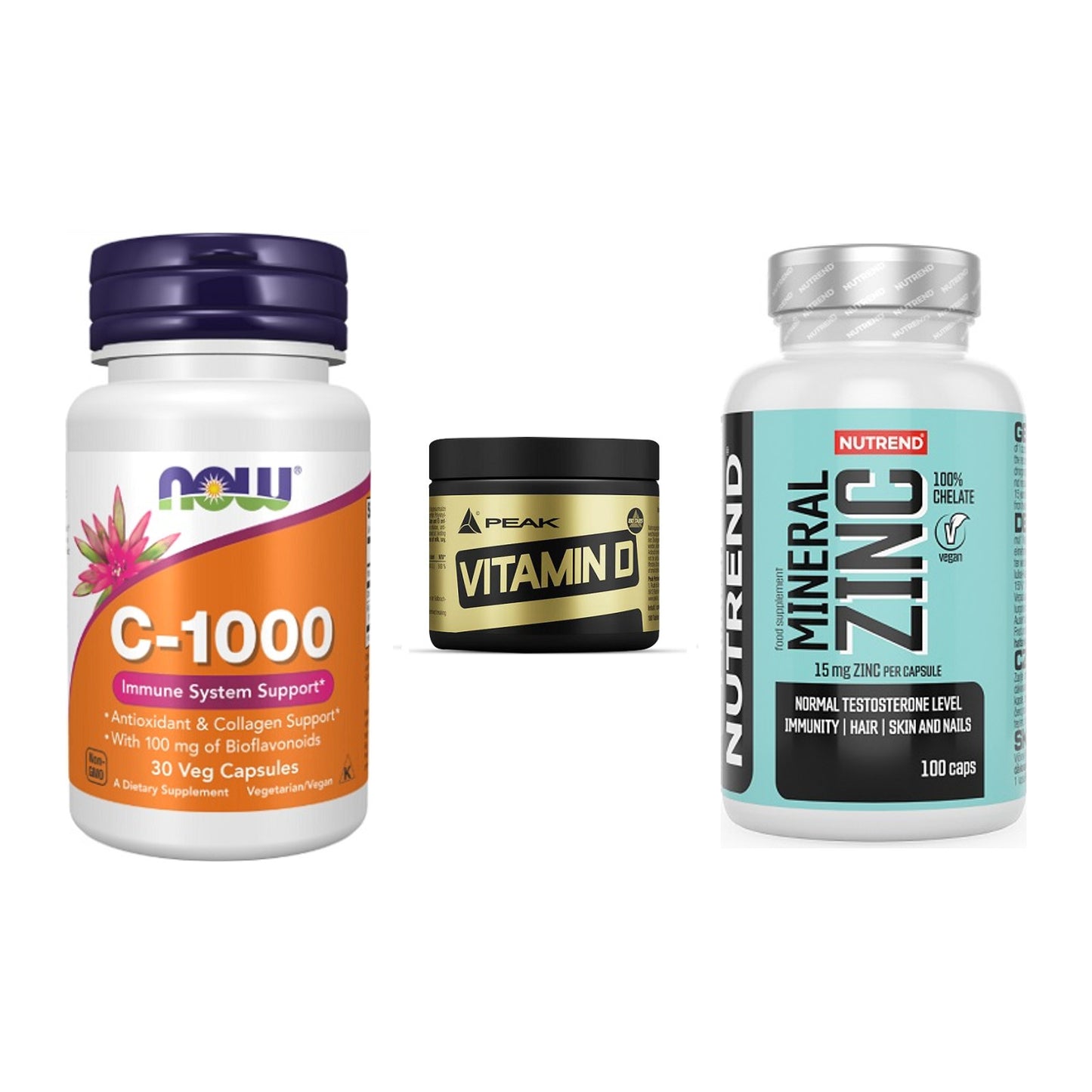 Immun-Set: Now Foods Vitamin + Peak Vitamin D + Nutrend Zinc – alle enthaltenen Artikel