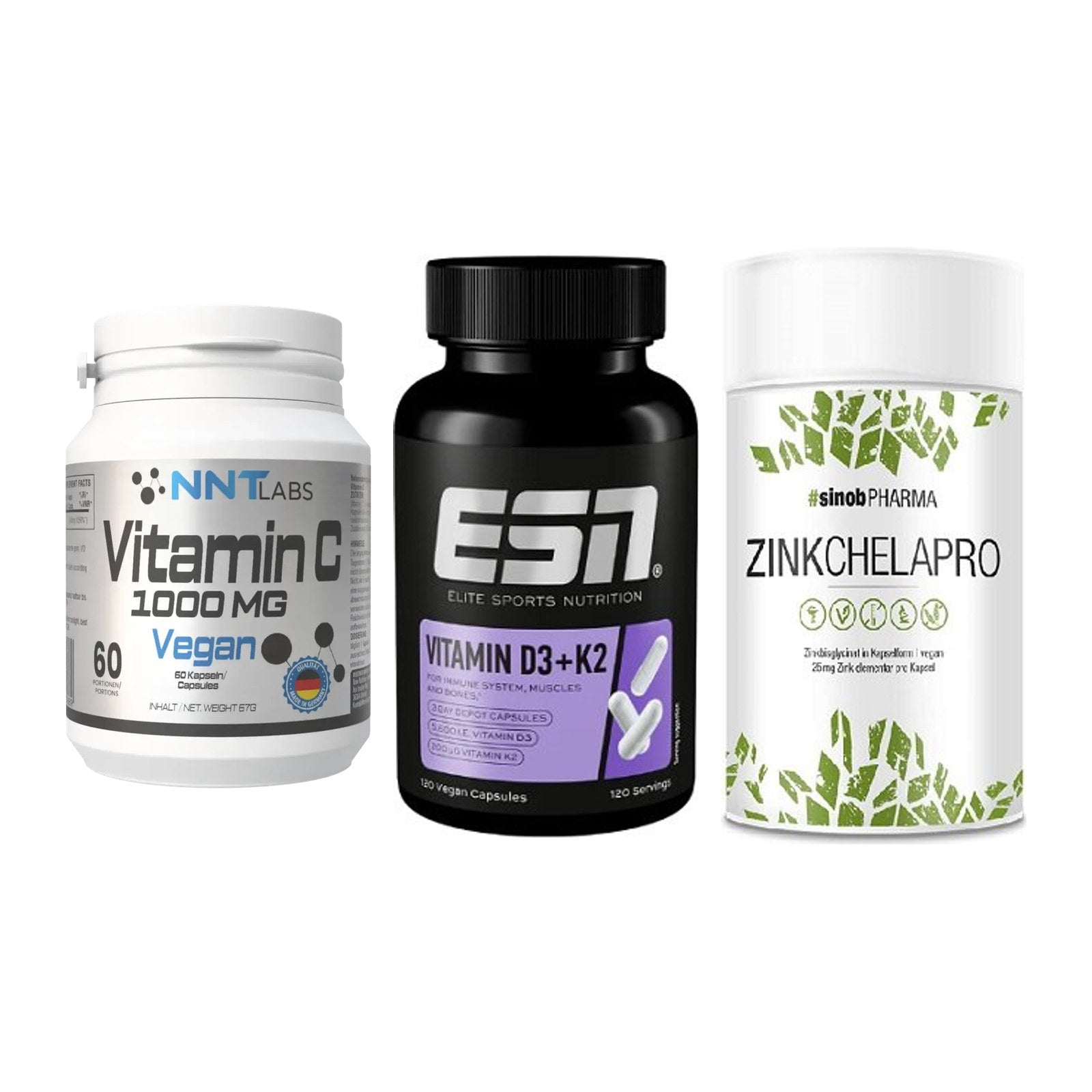 Immun-Set: NNT Vitamin C + ESN Vitamin D3 + Sinob Zink – alle enthaltenen Artikel