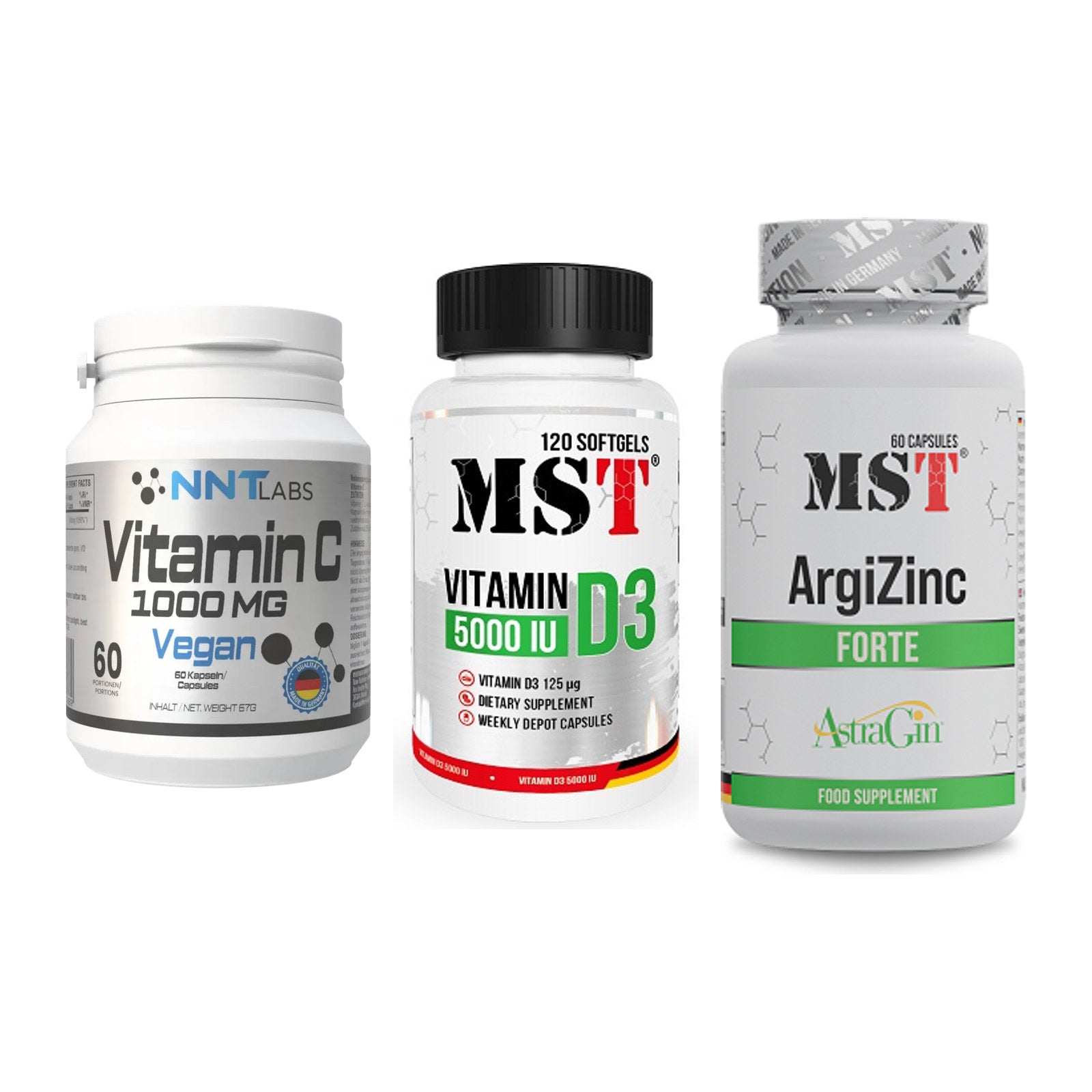 Immun-Set: NNT Vitamin C + MST Vitamin D3 + MST ArgiZinc – alle enthaltenen Artikel