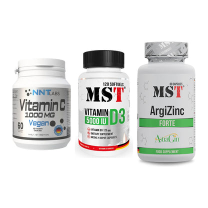 Immun-Set: NNT Vitamin C + MST Vitamin D3 + MST ArgiZinc – alle enthaltenen Artikel