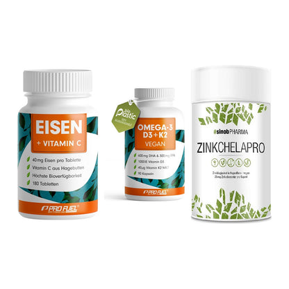 Immun-Set: ProFuel EISEN + ProFuel Omega 3 + Sinob Zink – alle enthaltenen Artikel