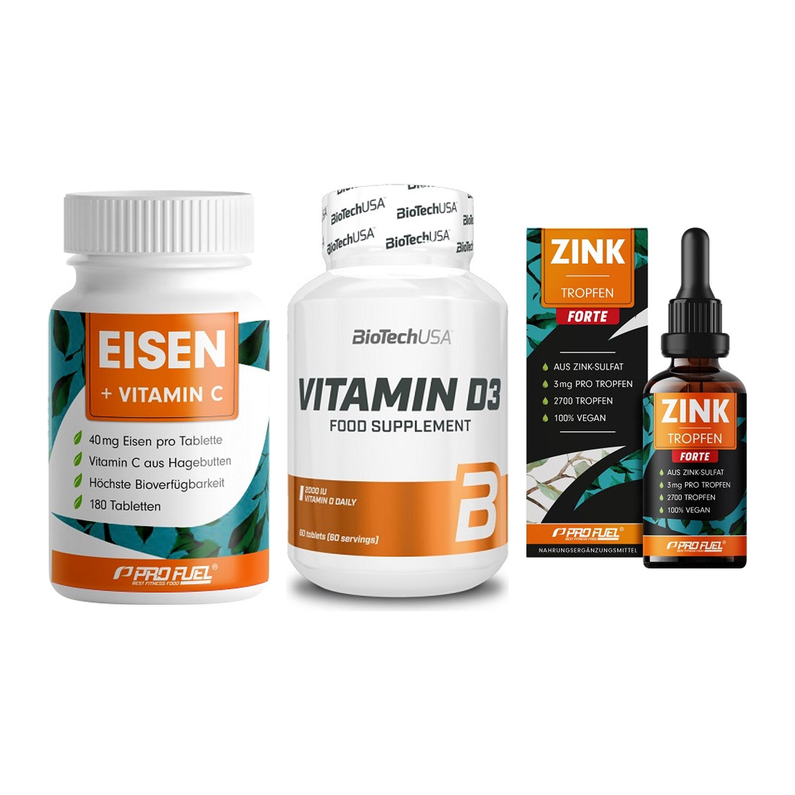 Immun-Set: ProFuel EISEN + BioTech Vitamin + ProFuel Zink – alle enthaltenen Artikel