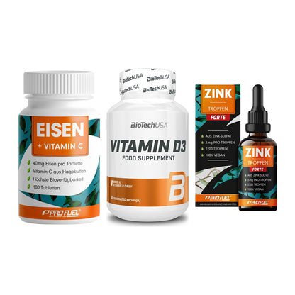 Immun-Set: ProFuel EISEN + BioTech Vitamin + ProFuel Zink – alle enthaltenen Artikel