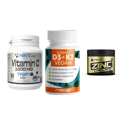 Immun-Set: NNT Vitamin C + ProFuel Vitamin + Peak Zink Chelat – alle enthaltenen Artikel