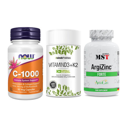 Immun-Set: Now Foods Vitamin + Sinob Vitamin D3 + MST ArgiZinc – alle enthaltenen Artikel