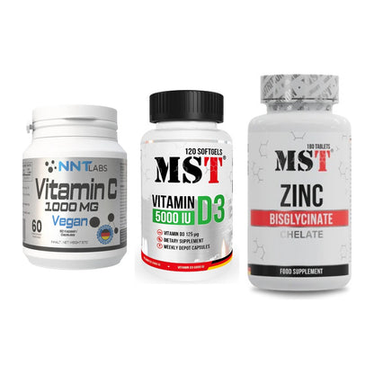 Immun-Set: NNT Vitamin C + MST Vitamin D3 + MST Zinc Chelate – alle enthaltenen Artikel