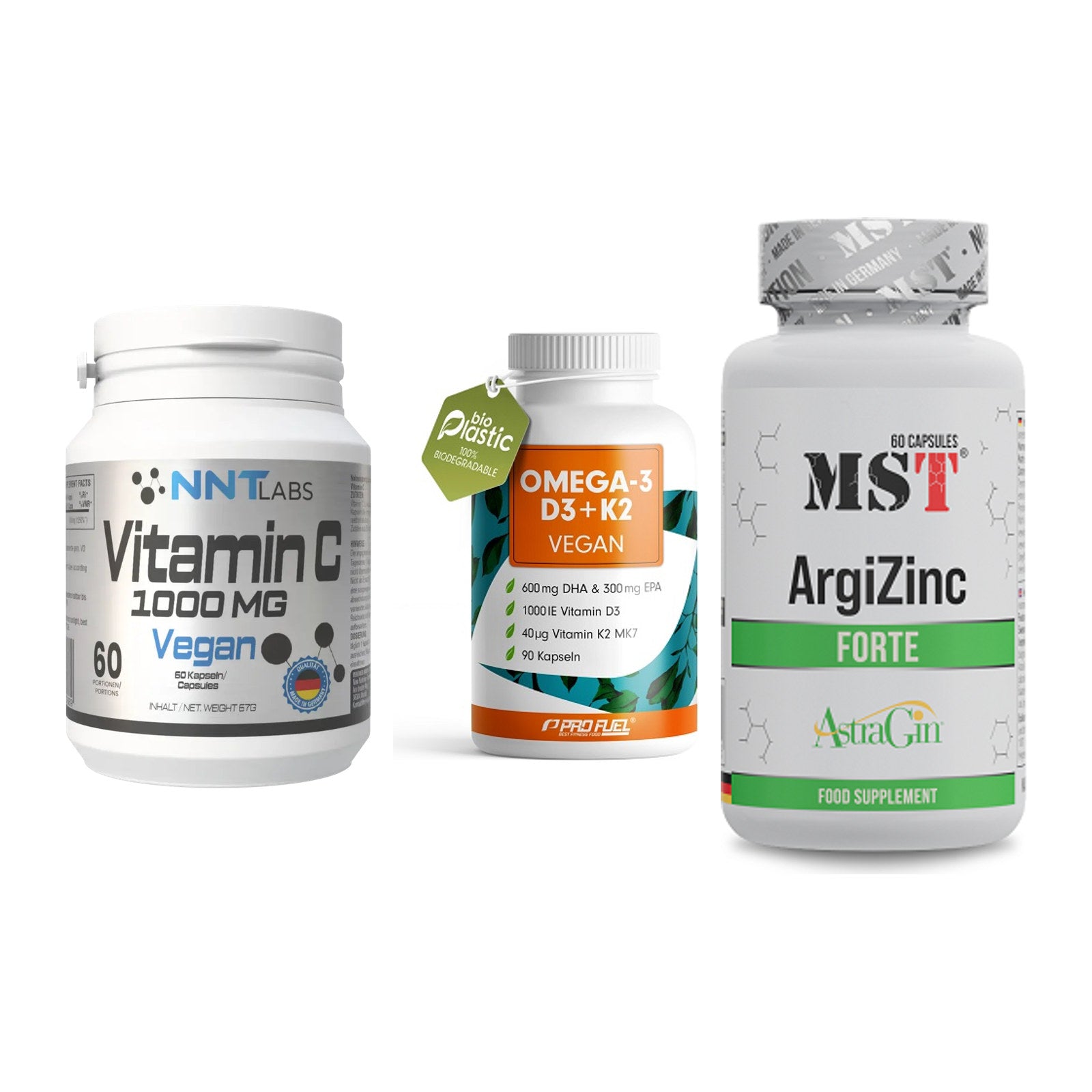 Immun-Set: NNT Vitamin C + ProFuel Omega 3 + MST ArgiZinc – alle enthaltenen Artikel