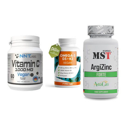 Immun-Set: NNT Vitamin C + ProFuel Omega 3 + MST ArgiZinc – alle enthaltenen Artikel