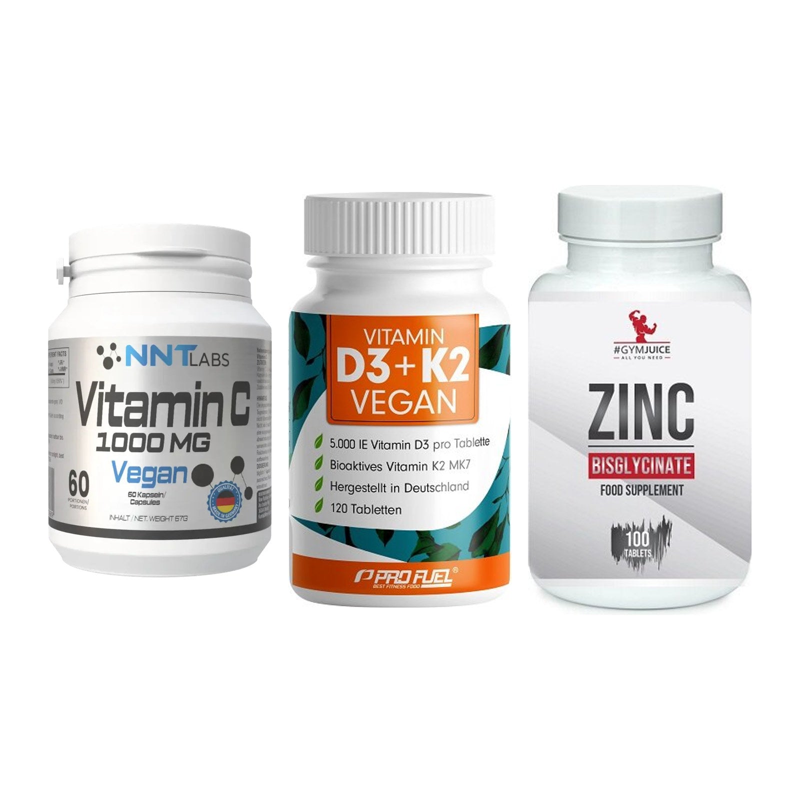 Immun-Set: NNT Vitamin C + ProFuel Vitamin + #GYMJUICE ZINC – alle enthaltenen Artikel