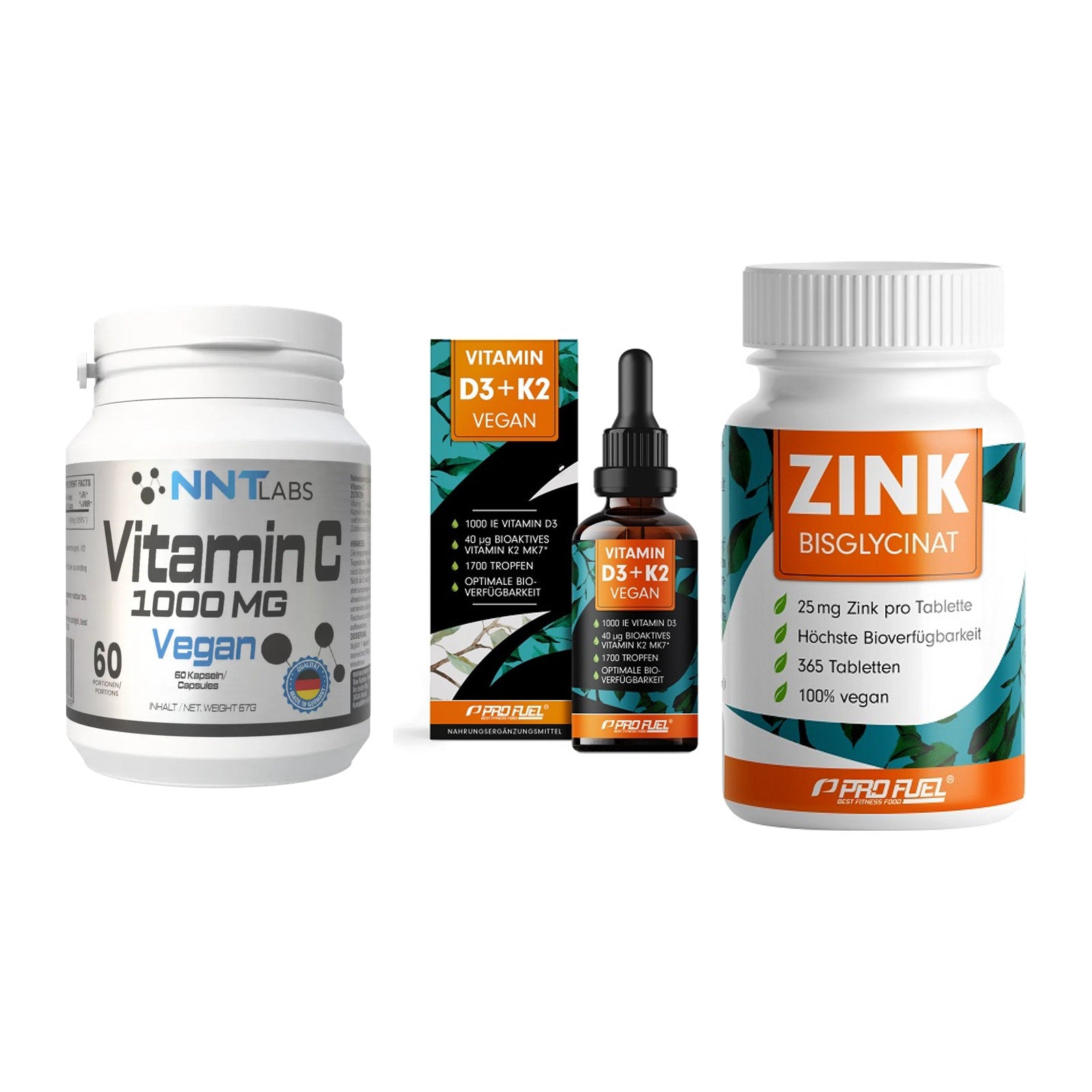 Immun-Set: NNT Vitamin C + ProFuel Vitamin + ProFuel Zink – alle enthaltenen Artikel