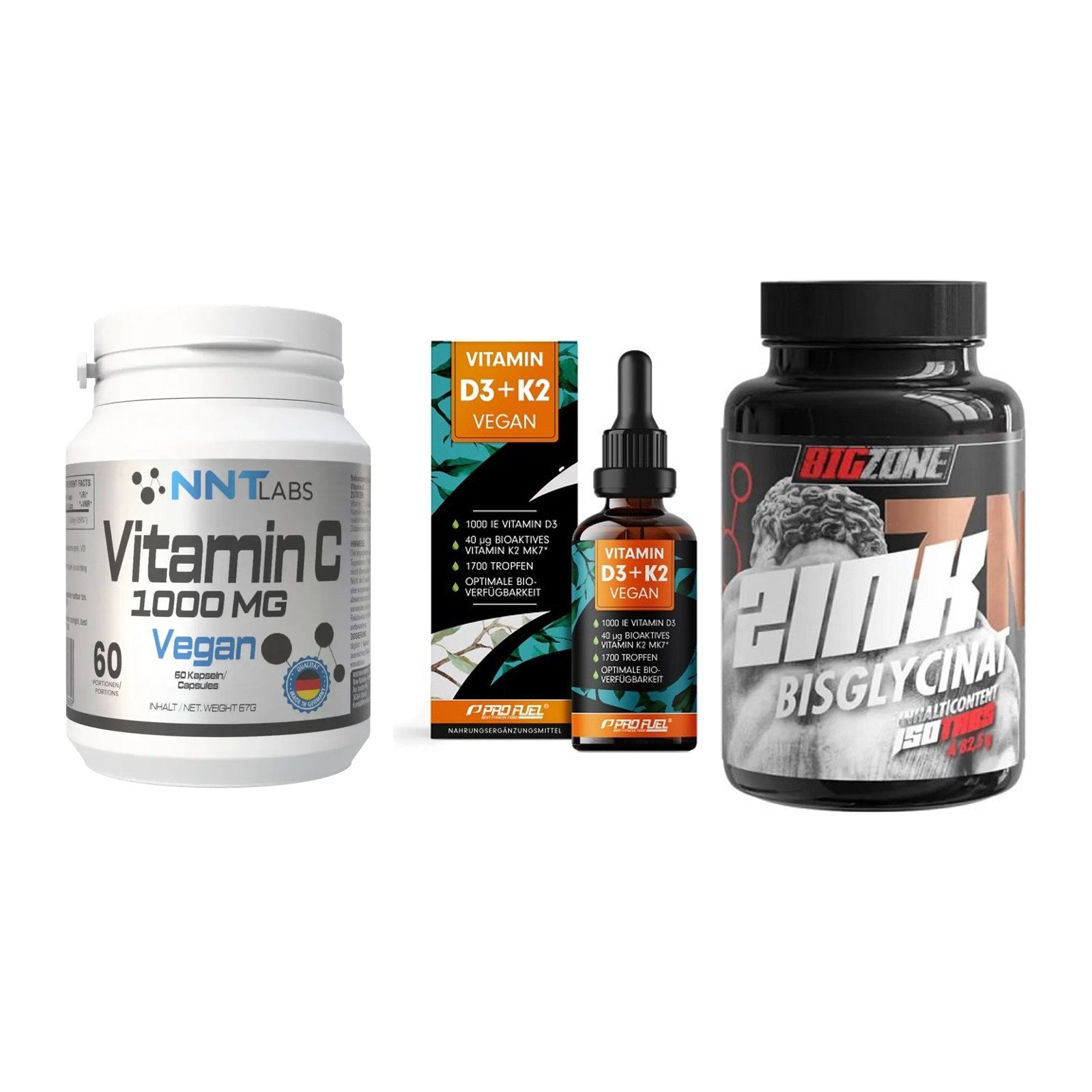 Immun-Set: NNT Vitamin C + ProFuel Vitamin + Big Zone Zink – alle enthaltenen Artikel