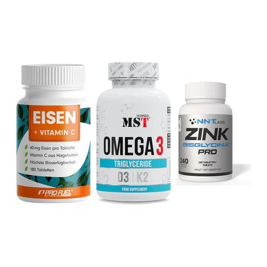 Immun-Set: ProFuel EISEN + MST Omega 3 500 + NNT Zink 50mg – alle enthaltenen Artikel