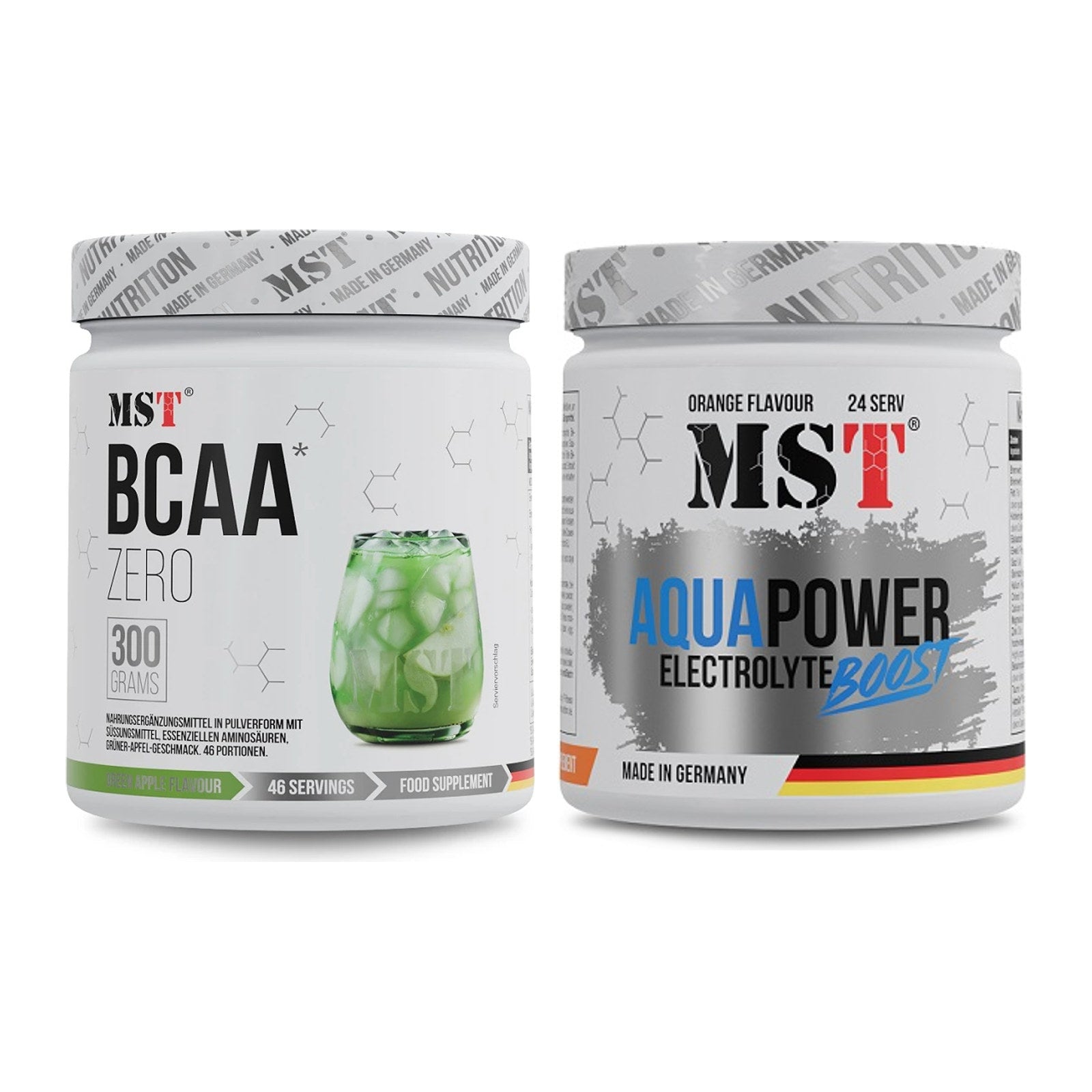 Intra-Workout-Set: MST BCAA Zero + MST Aqua Power Electrolyte Boost – alle enthaltenen Artikel