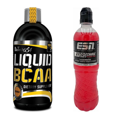 Intra-Workout-Set: BioTech Liquid BCAA + ESN HydroCharge (Elektrolyte) – alle enthaltenen Artikel