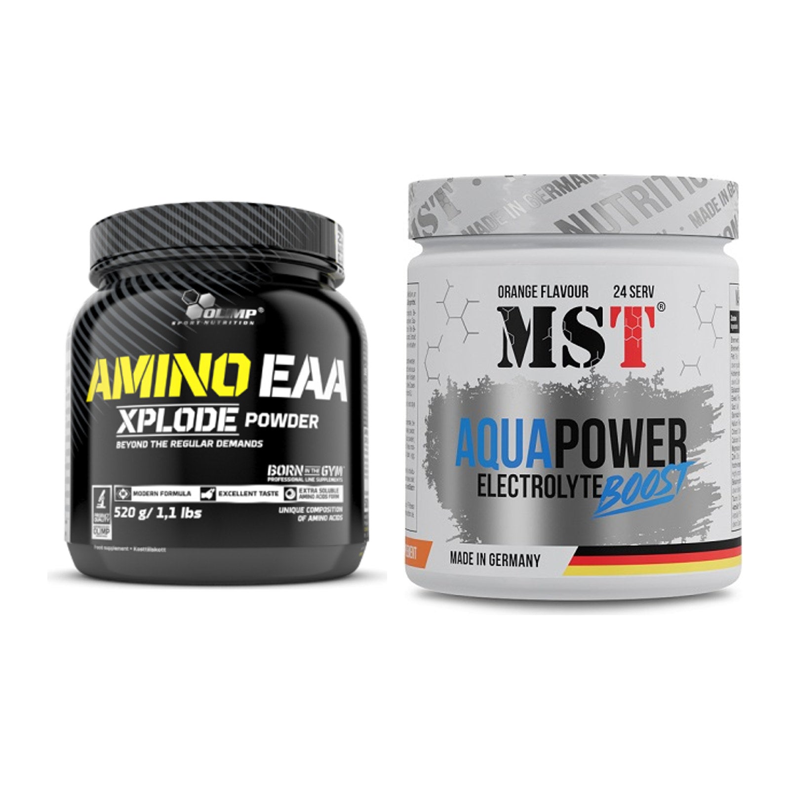 Intra-Workout-Set: Olimp Amino EAA Xplode + MST Aqua Power – alle enthaltenen Artikel