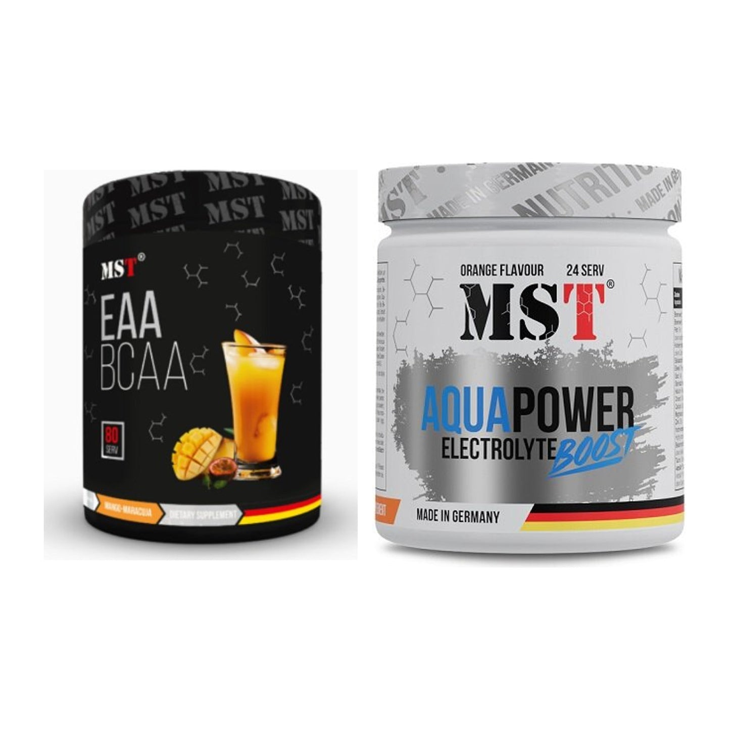 Intra-Workout-Set: MST EAA & BCAA + MST Aqua Power Electrolyte Boost – alle enthaltenen Artikel