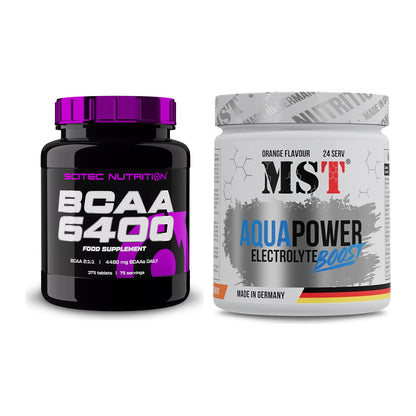 Intra-Workout-Set: Scitec BCAA 6400 + MST Aqua Power Electrolyte Boost – alle enthaltenen Artikel