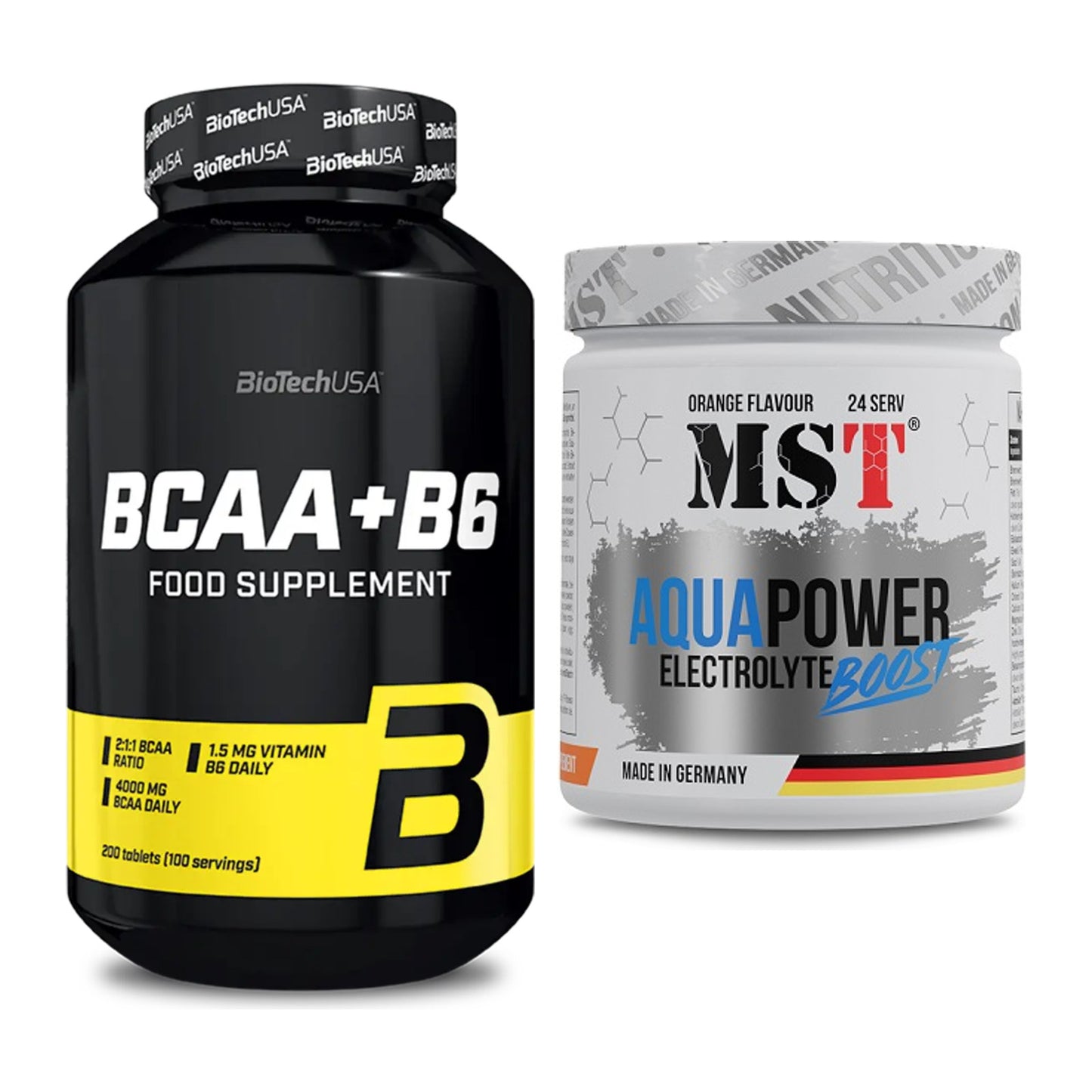 Intra-Workout-Set: BioTech BCAA+B6 200 Tabl + MST Aqua Power – alle enthaltenen Artikel