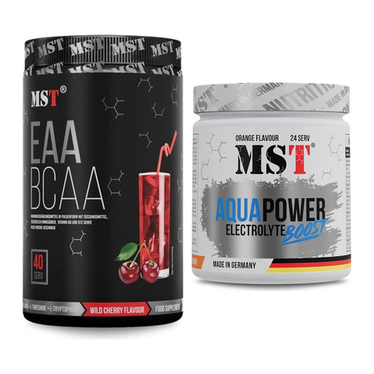 Intra-Workout-Set: MST EAA & BCAA + MST Aqua Power Electrolyte Boost – alle enthaltenen Artikel