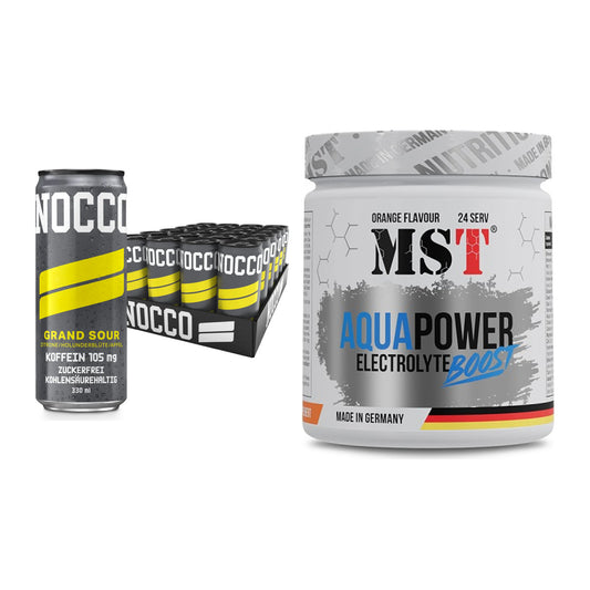 Intra-Workout-Set: Nocco BCAA Drink 24 x + MST Aqua Power – alle enthaltenen Artikel
