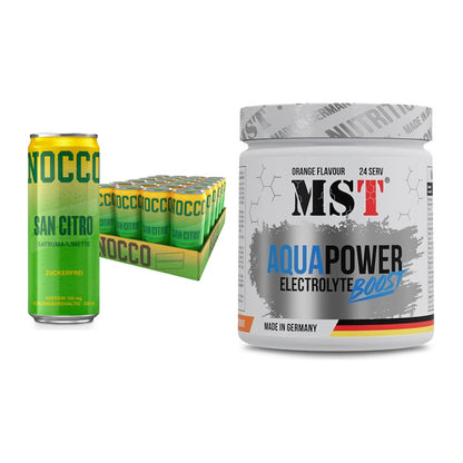 Intra-Workout-Set: Nocco BCAA Drink 24 x + MST Aqua Power – alle enthaltenen Artikel
