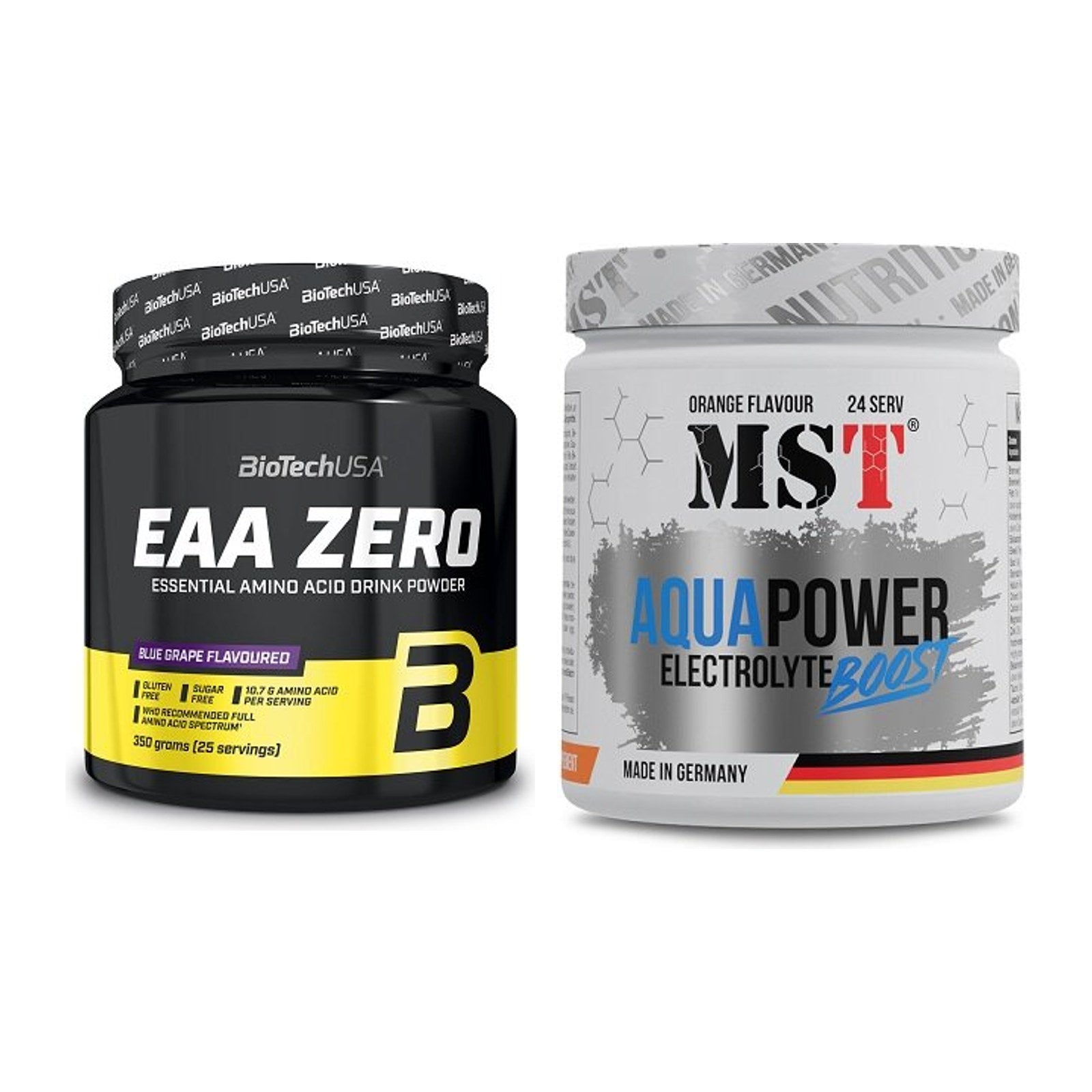 Intra-Workout-Set: BioTech EAA Zero + MST Aqua Power Electrolyte Boost – alle enthaltenen Artikel