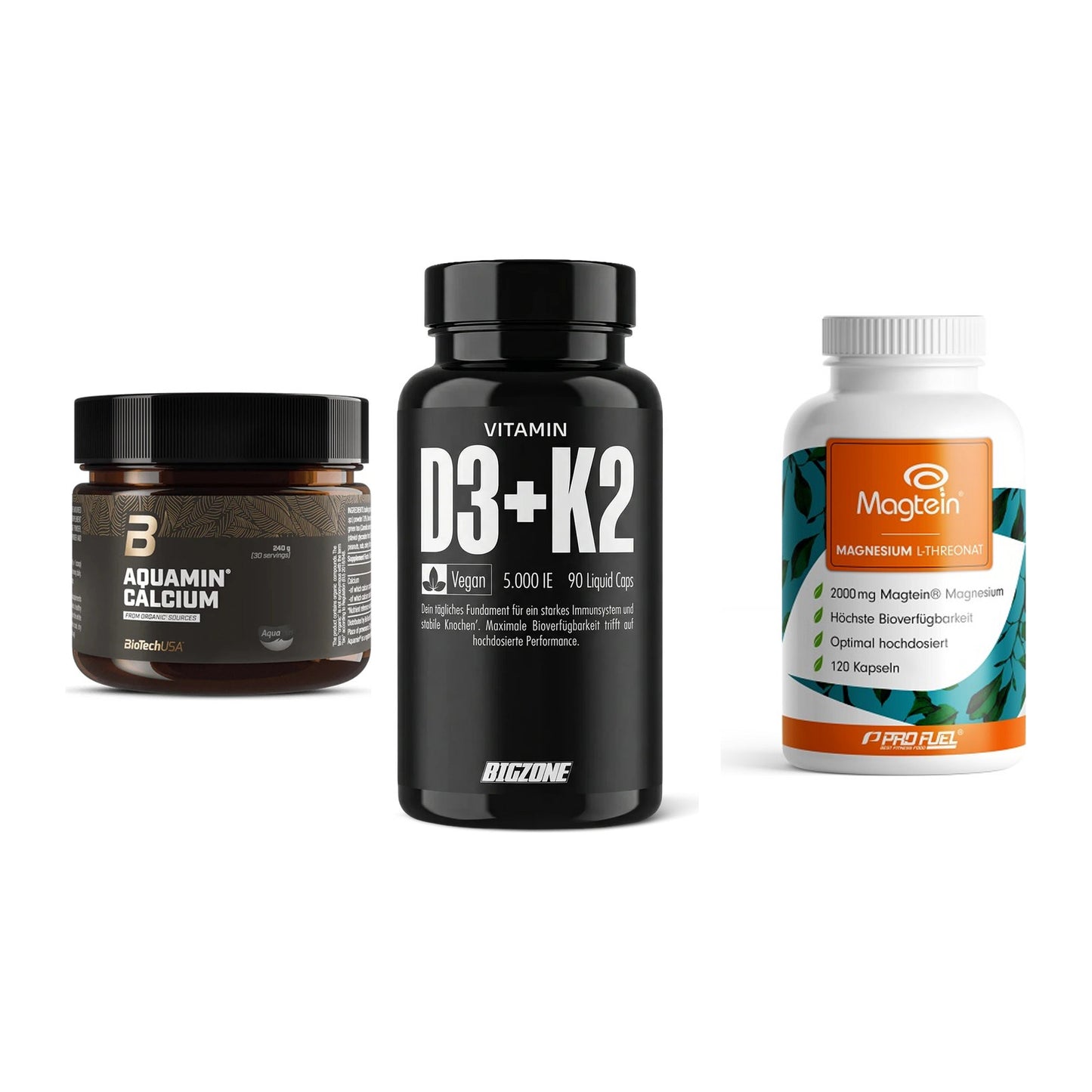 Calcium, Vitamin D & Magnesium: BioTech Aquamin Calcium + 2 weitere – alle enthaltenen Artikel