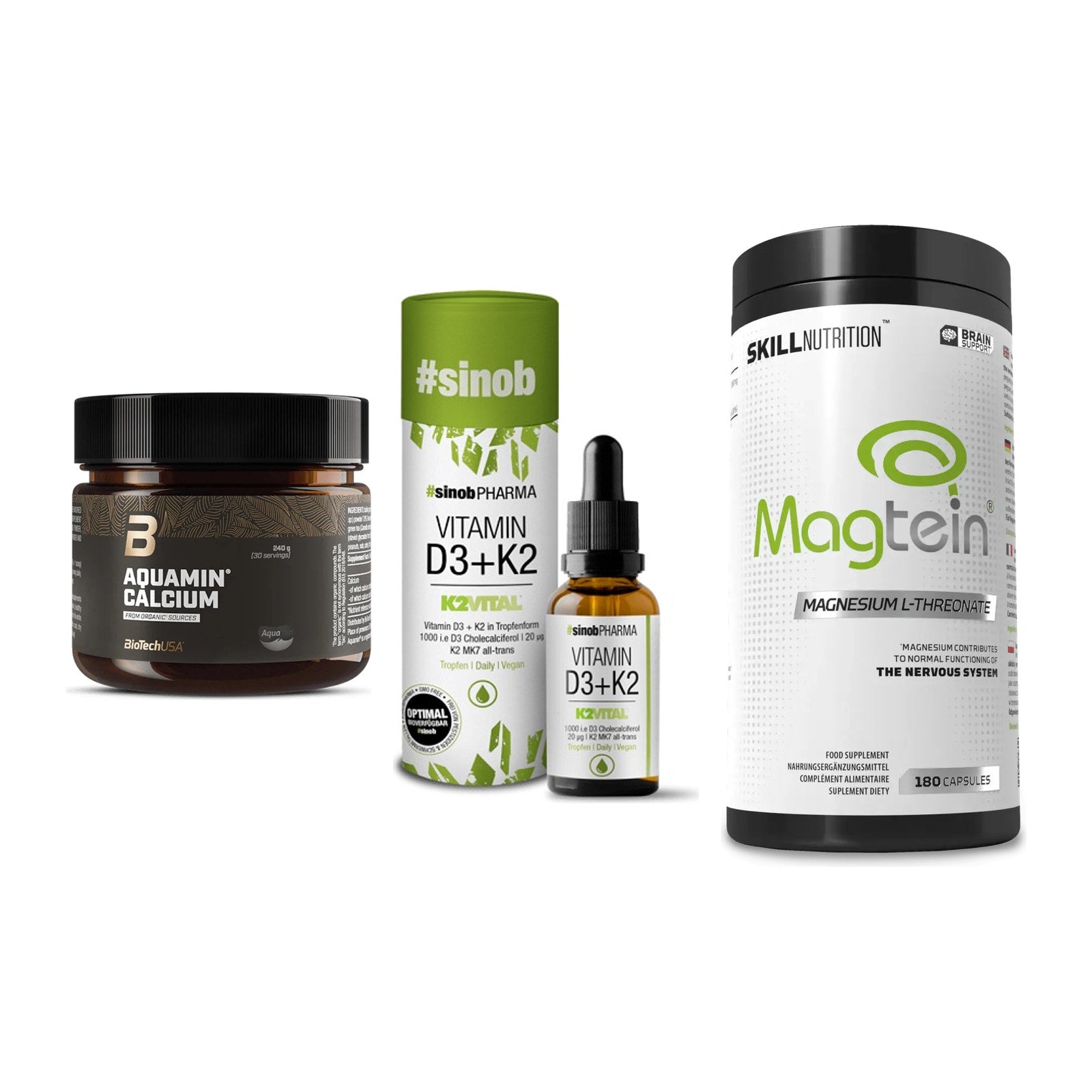 Calcium, Vitamin D & Magnesium: BioTech Aquamin Calcium + 2 weitere – alle enthaltenen Artikel