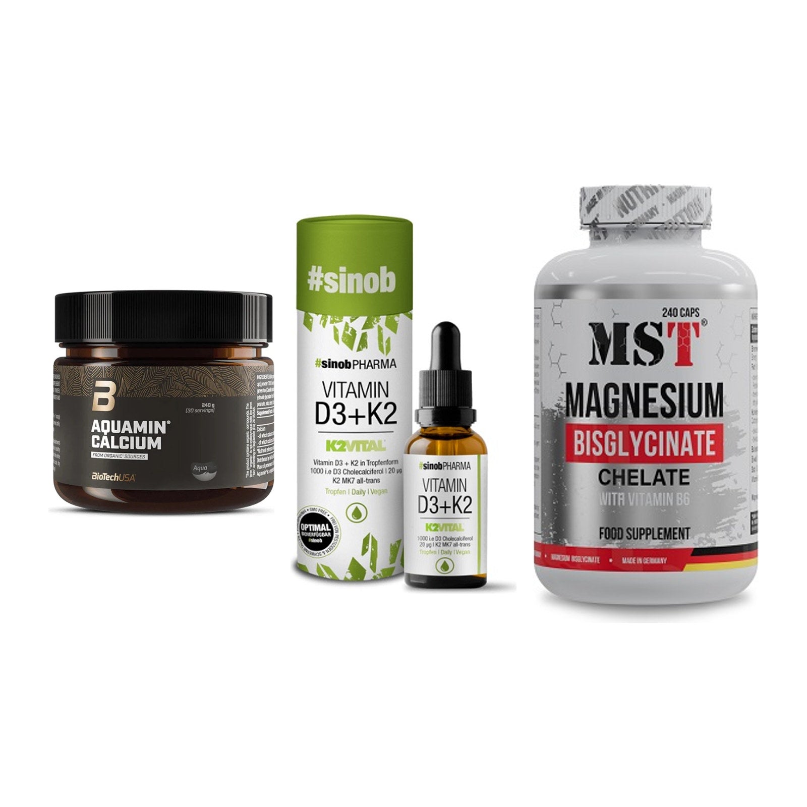 Calcium, Vitamin D & Magnesium: BioTech Aquamin Calcium + 2 weitere – alle enthaltenen Artikel
