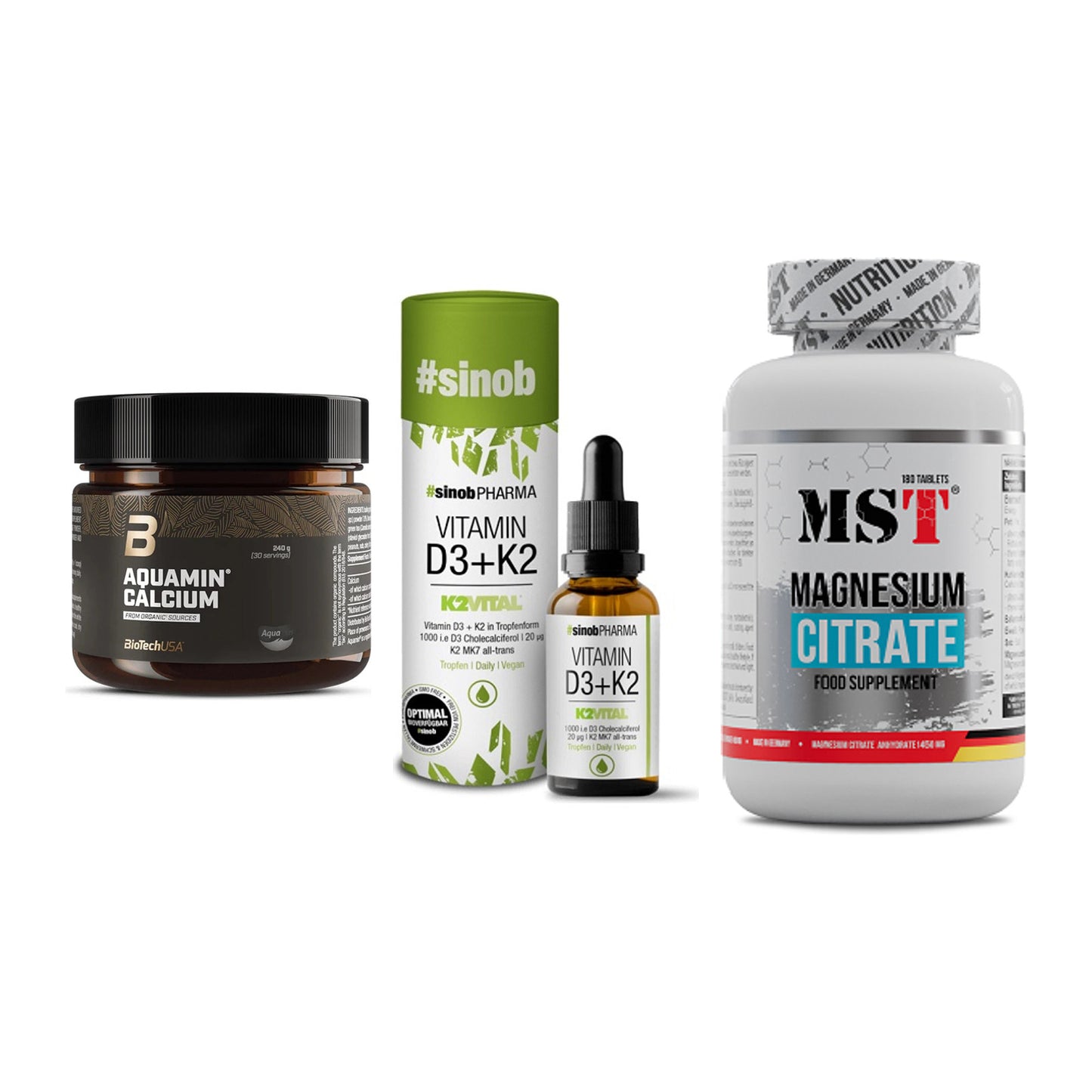 Calcium, Vitamin D & Magnesium: BioTech Aquamin Calcium + 2 weitere – alle enthaltenen Artikel