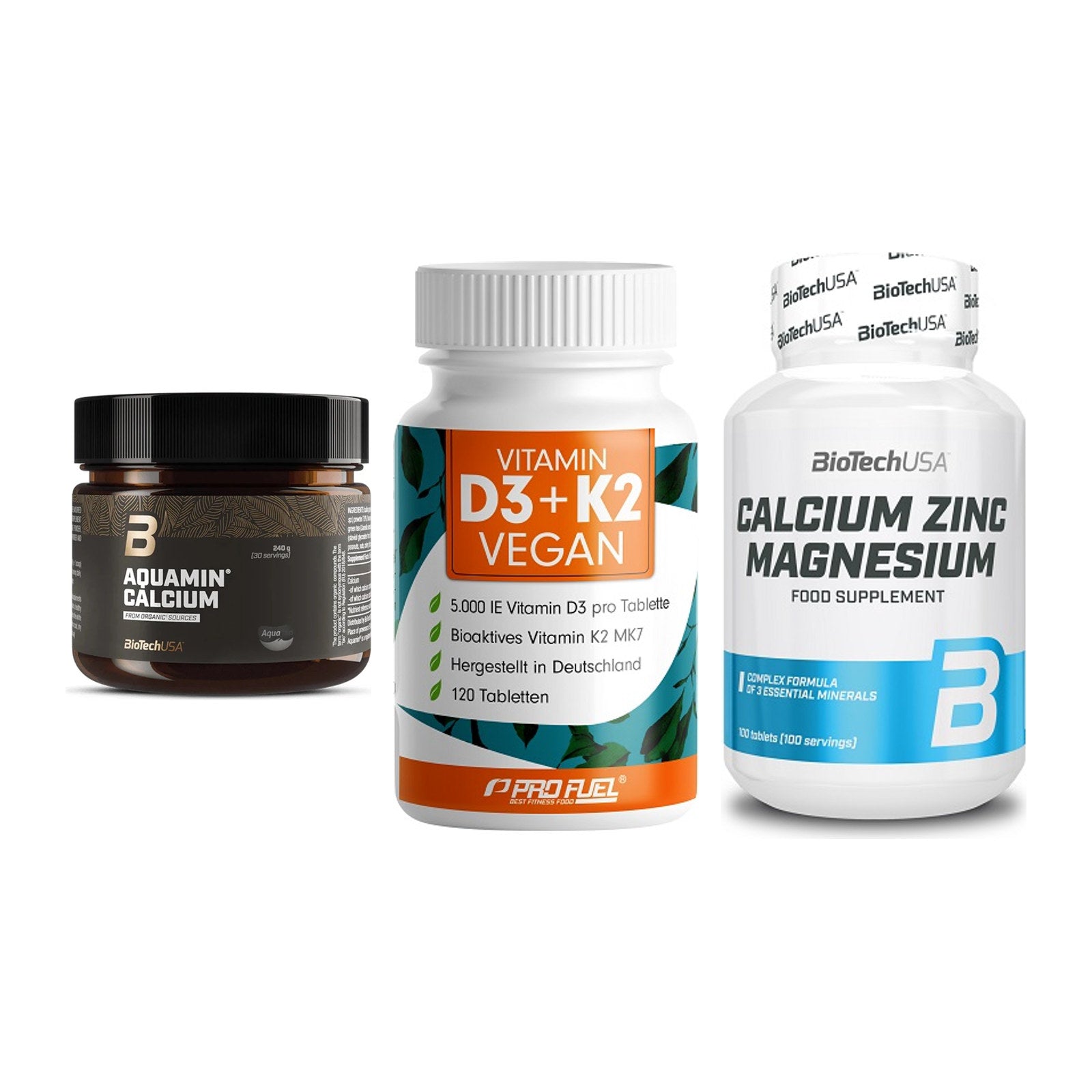 Calcium, Vitamin D & Magnesium: BioTech Aquamin Calcium + 2 weitere – alle enthaltenen Artikel
