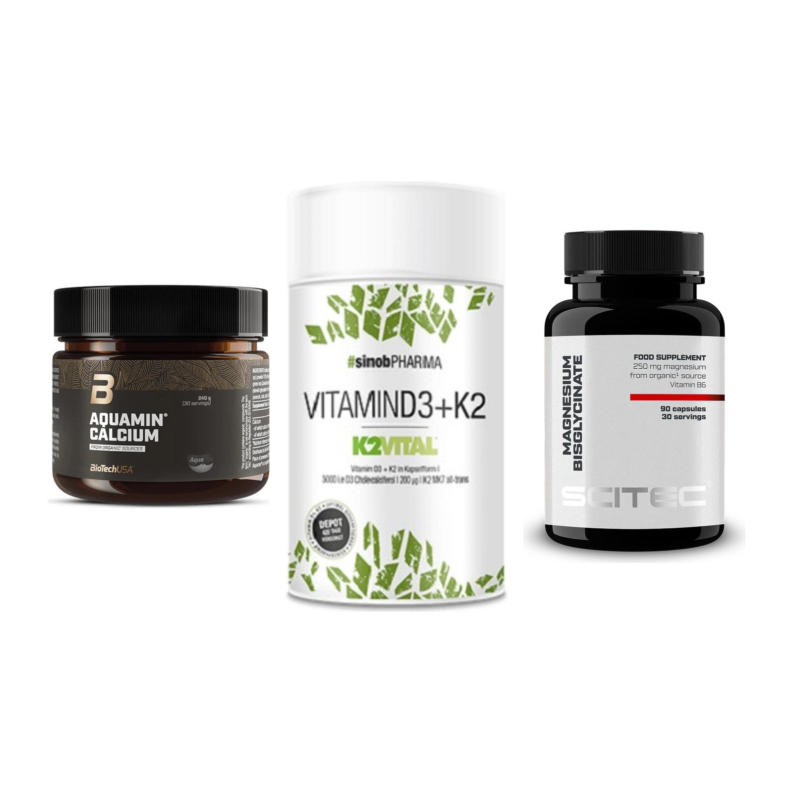 Calcium, Vitamin D & Magnesium: BioTech Aquamin Calcium + 2 weitere – alle enthaltenen Artikel