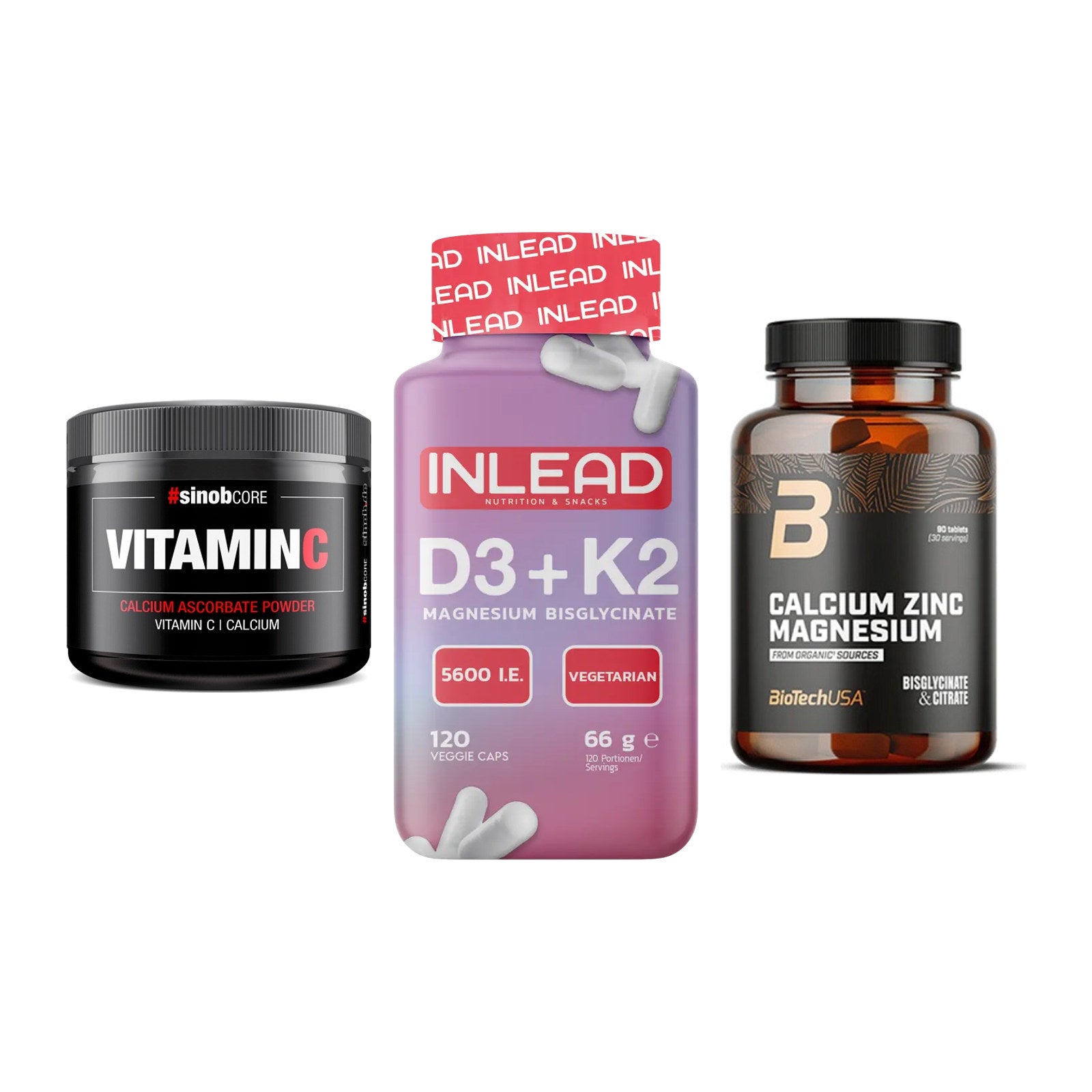 Calcium, Vitamin D & Magnesium: Sinob Vitamin C Calcium + 2 weitere – alle enthaltenen Artikel