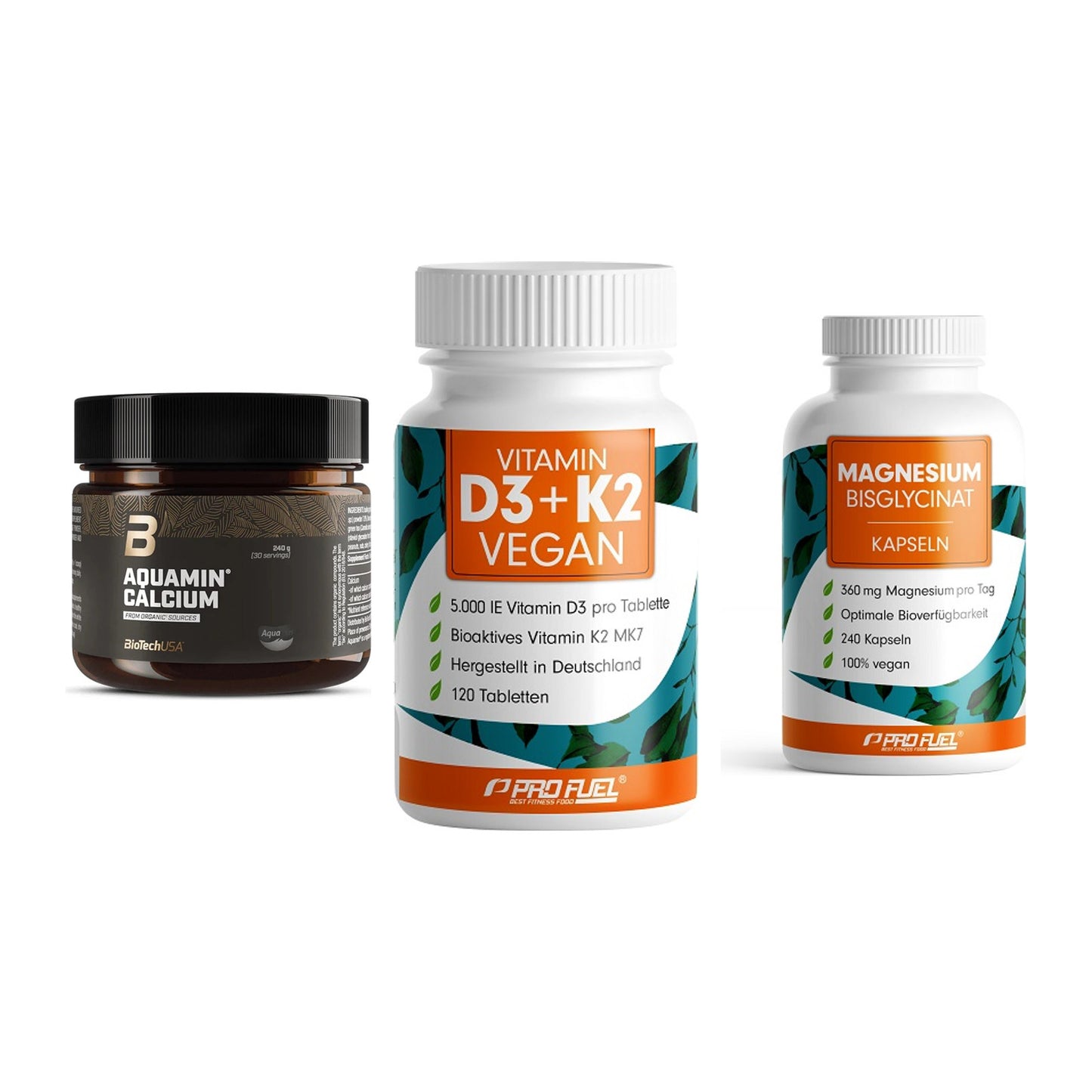 Calcium, Vitamin D & Magnesium: BioTech Aquamin Calcium + 2 weitere – alle enthaltenen Artikel