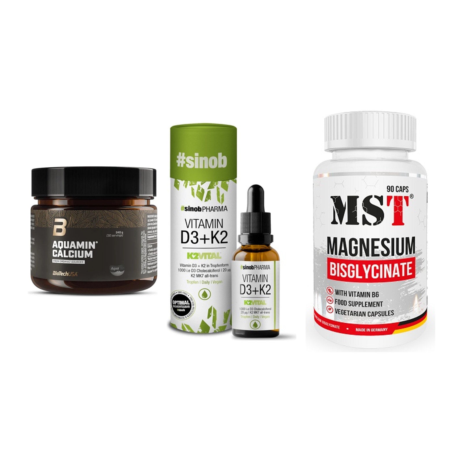 Calcium, Vitamin D & Magnesium: BioTech Aquamin Calcium + 2 weitere – alle enthaltenen Artikel