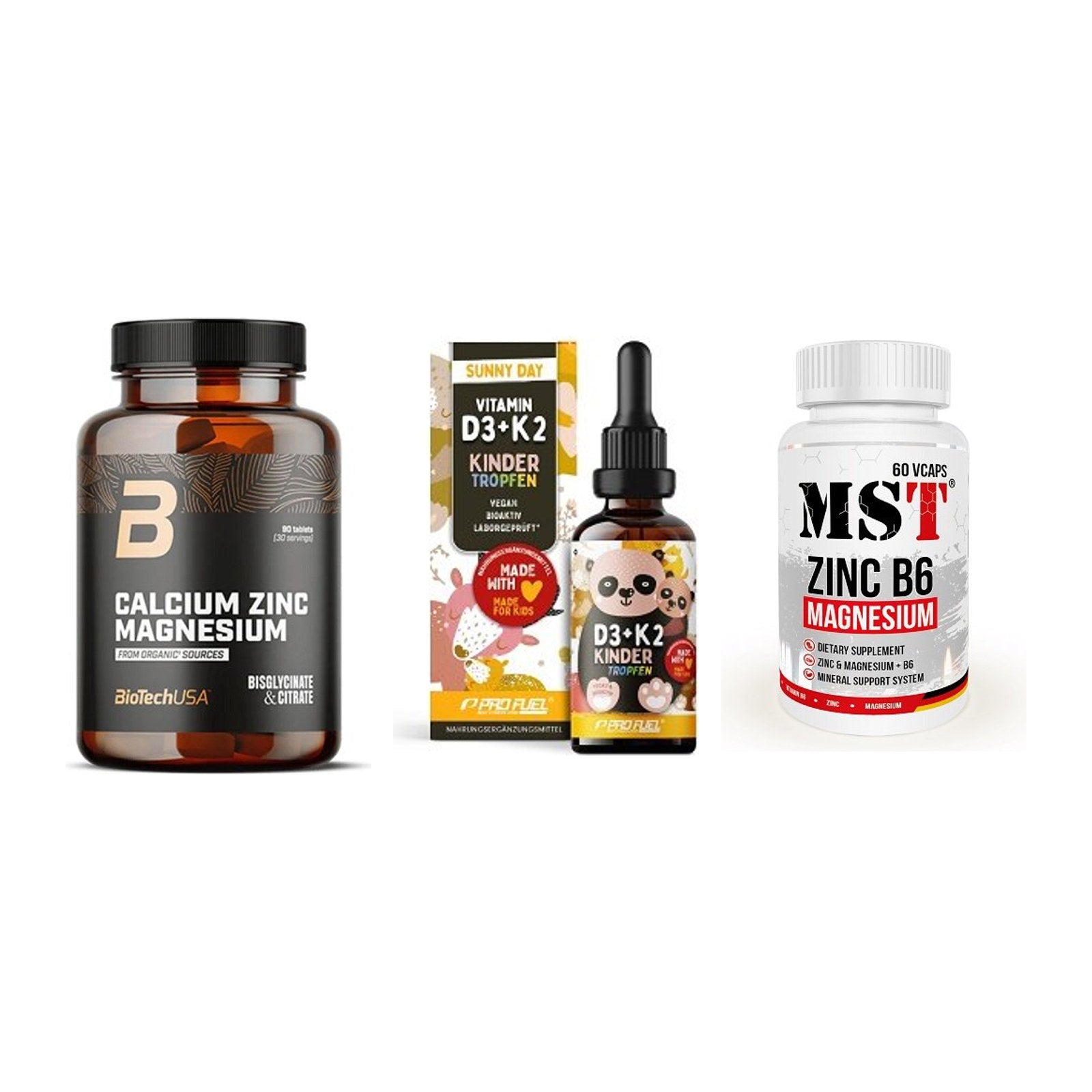 Calcium, Vitamin D & Magnesium: BioTech Calcium Zinc + 2 weitere – alle enthaltenen Artikel