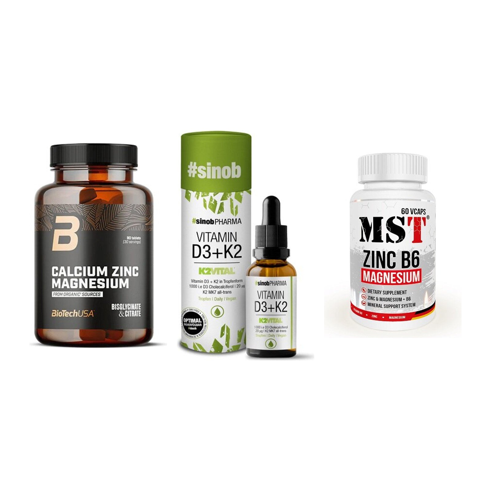Calcium, Vitamin D & Magnesium: BioTech Calcium Zinc + 2 weitere – alle enthaltenen Artikel