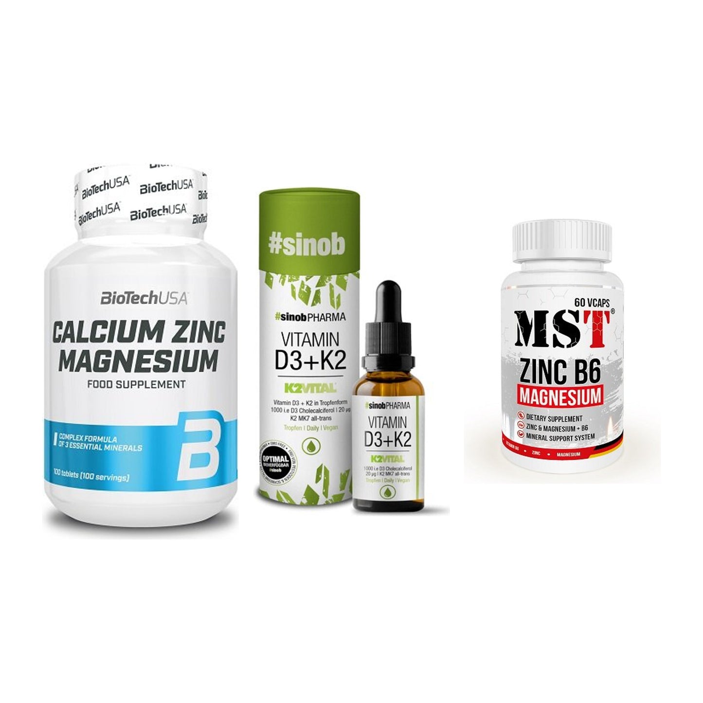 Calcium, Vitamin D & Magnesium: BioTech Calcium Zinc + 2 weitere – alle enthaltenen Artikel