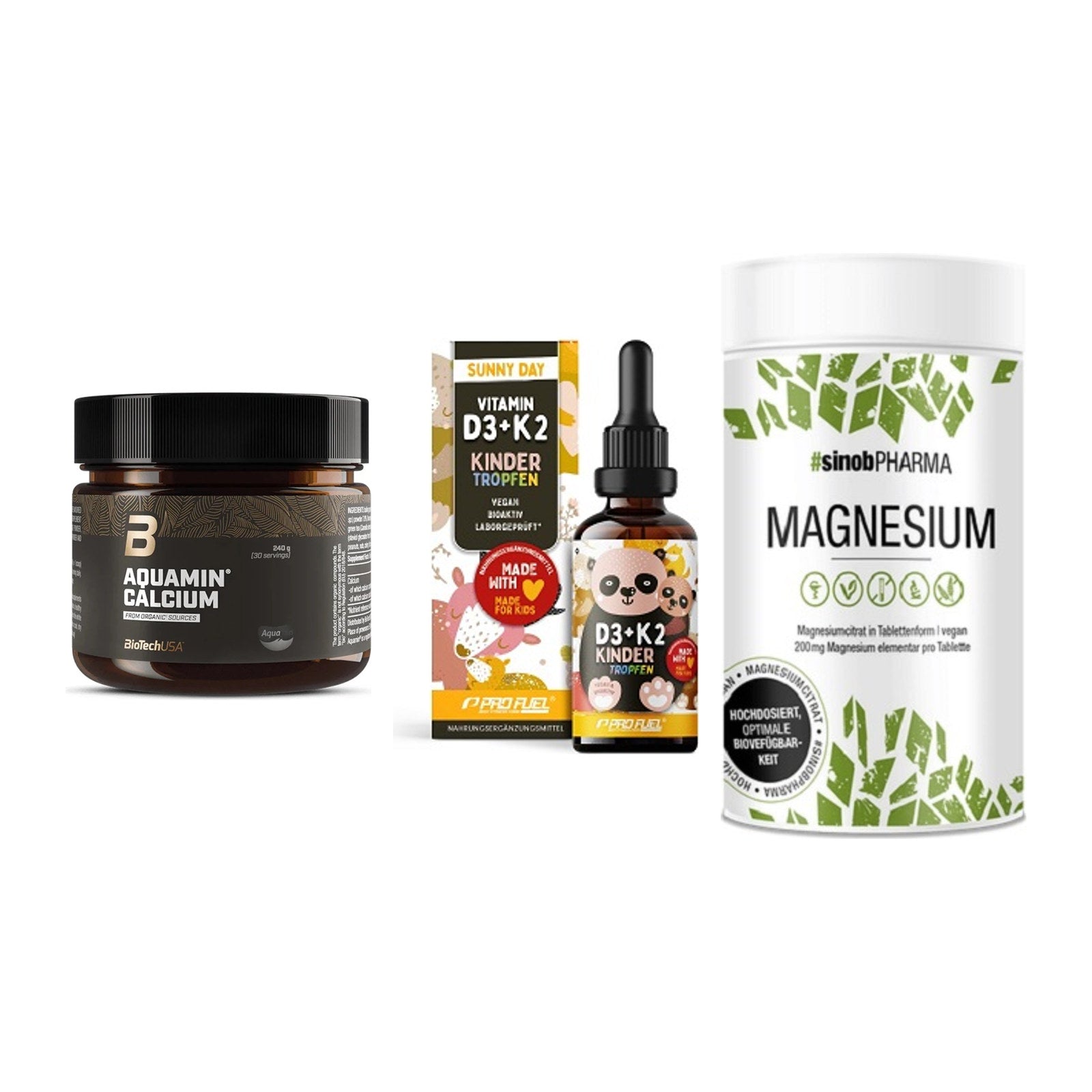 Calcium, Vitamin D & Magnesium: BioTech Aquamin Calcium + 2 weitere – alle enthaltenen Artikel