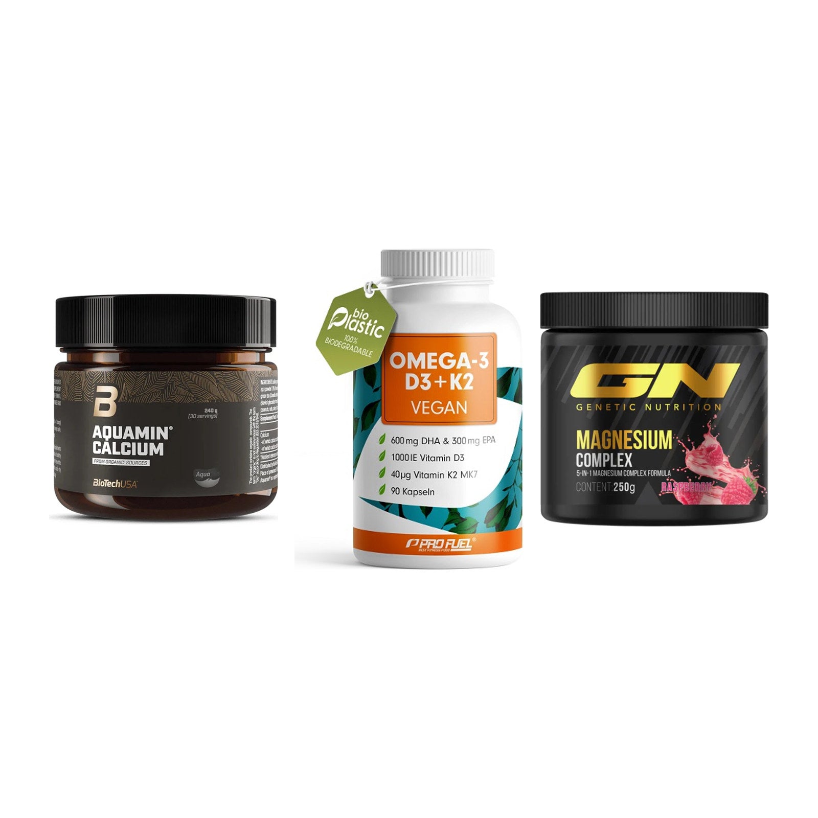 Calcium, Vitamin D & Magnesium: BioTech Aquamin Calcium + 2 weitere – alle enthaltenen Artikel