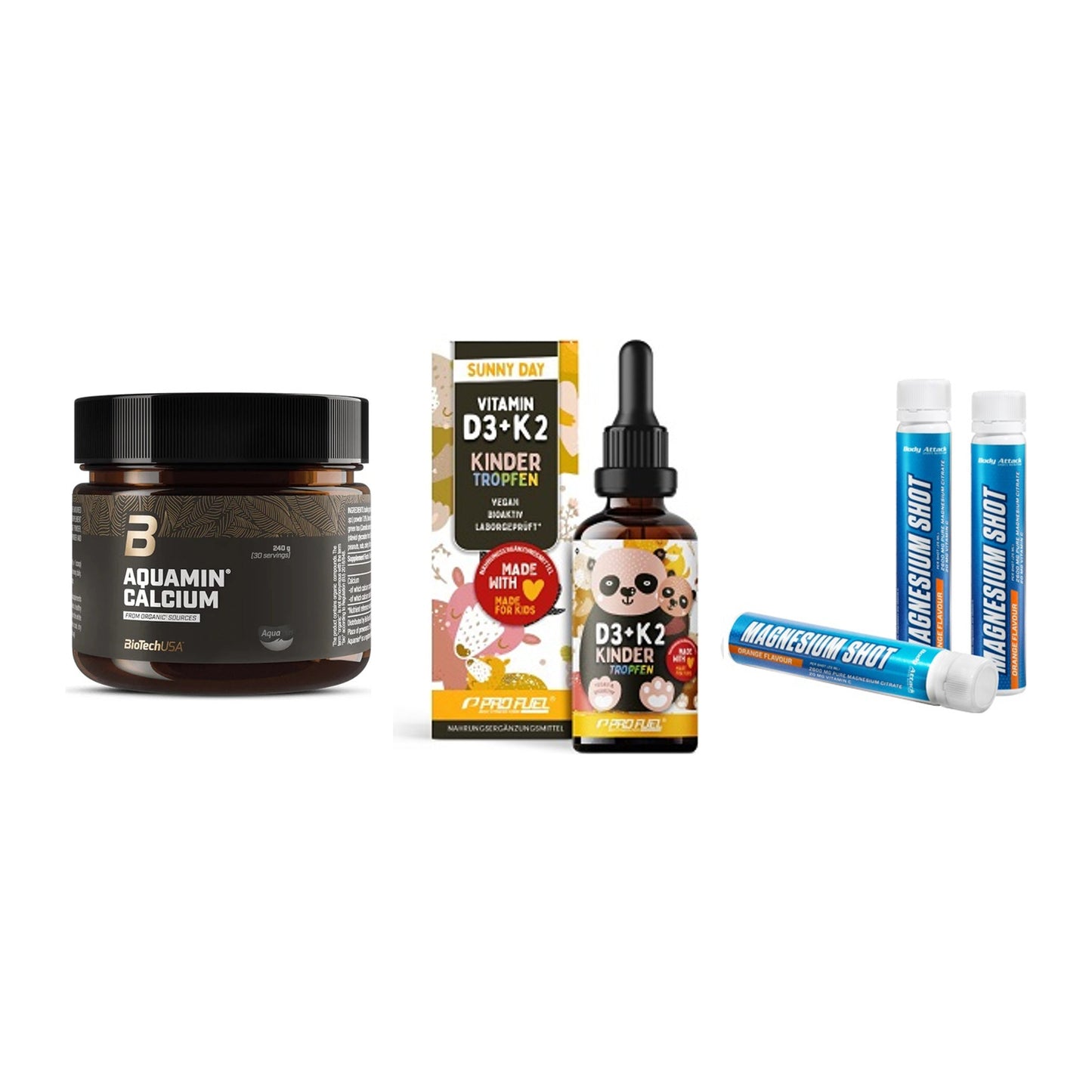 Calcium, Vitamin D & Magnesium: BioTech Aquamin Calcium + 2 weitere – alle enthaltenen Artikel